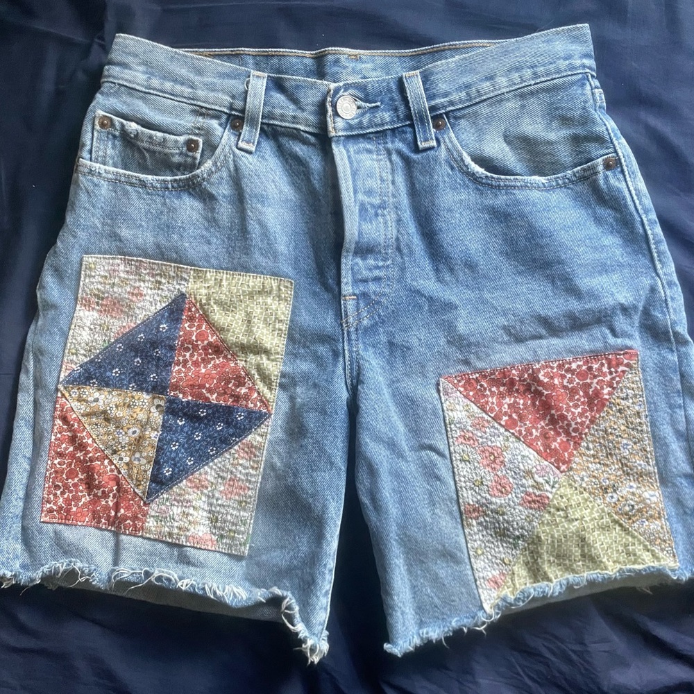 levi’s 150th anniversary floral patchwork 501 shorts